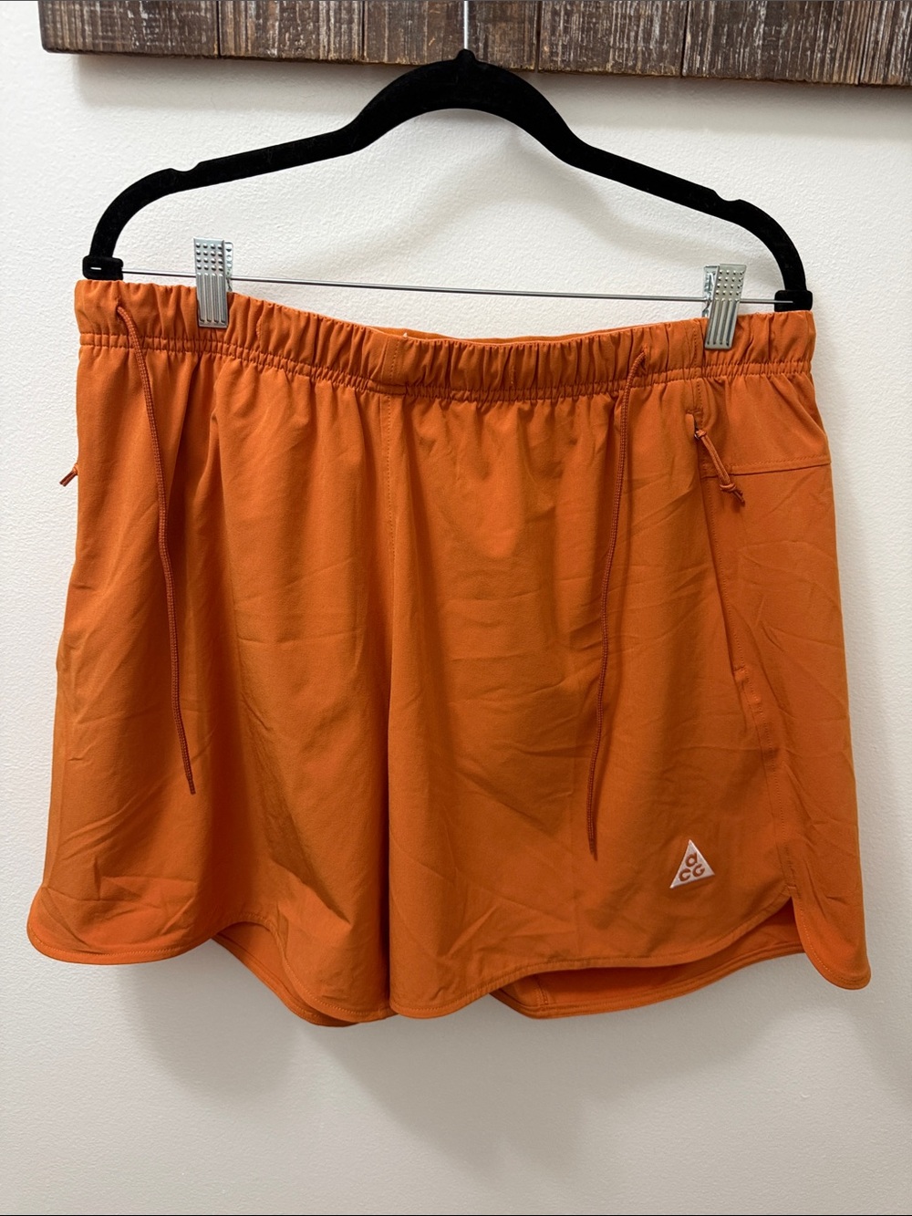 Nike Orange Athletic Shorts with ACG Logo